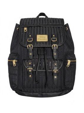 Juicy Couture Black Quilted Backpack with Gold Accents